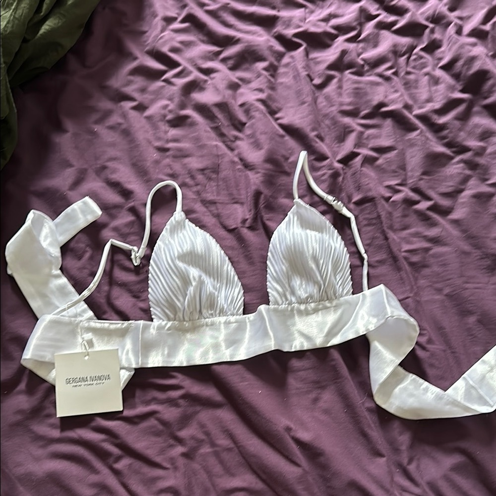 Italian White Satin Top
